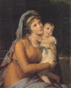 VIGEE-LEBRUN, Elisabeth Countess A S Stroganova and Her Son (san 05) Spain oil painting reproduction